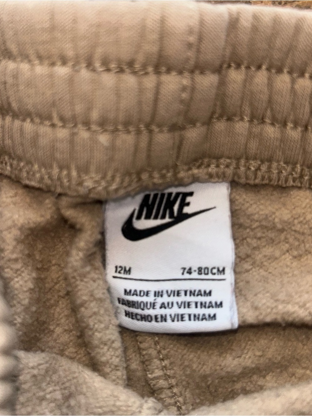 Nike Kids Hoodie & Jogger Set in Taupe with Green Logo - Picture 2 of 2